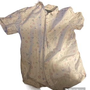 PlayStation short sleeve button down shirt men's size large